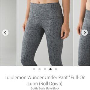 Lululemon Wunder Under Pant Full-On Dottie Dash Slate Black